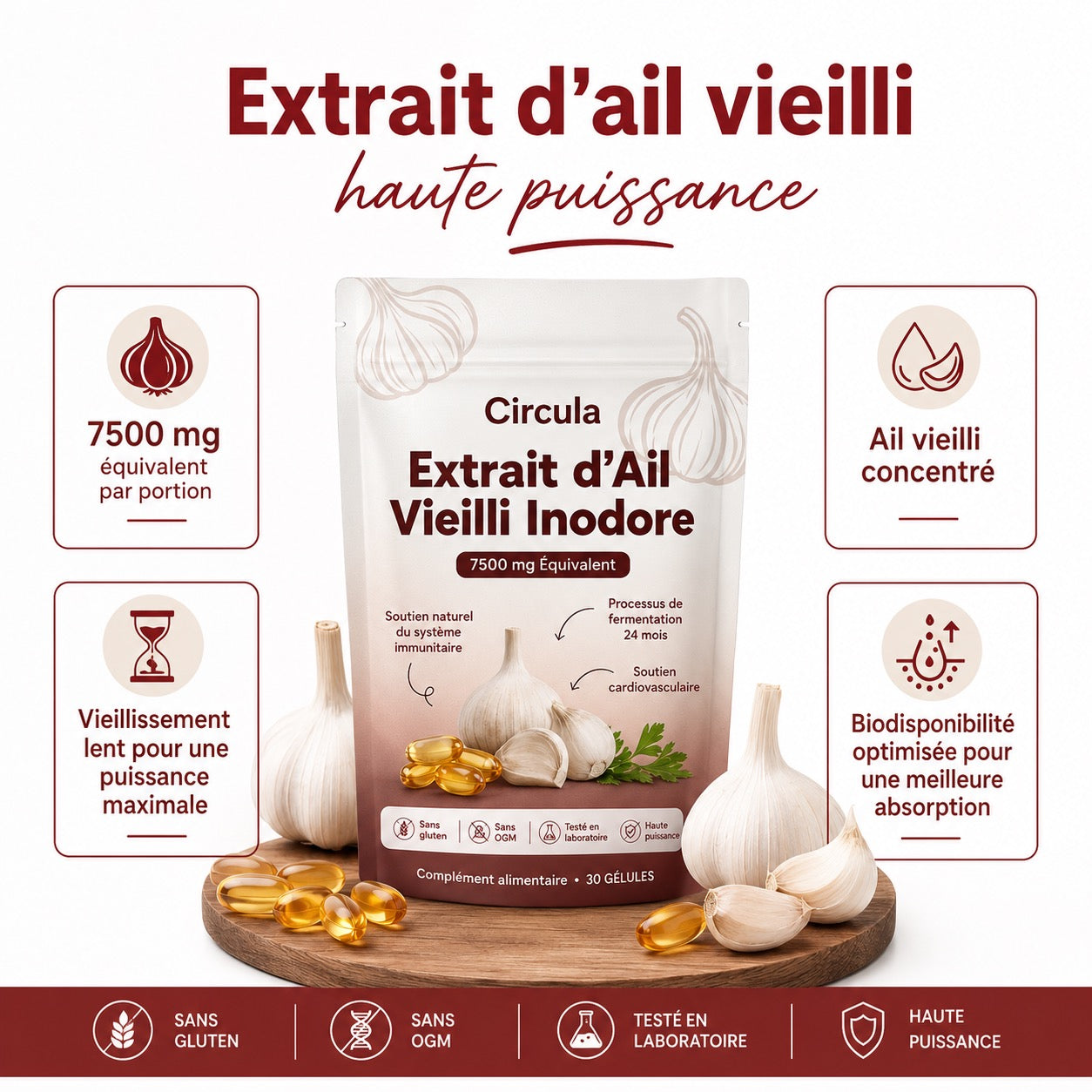Extrait d'ail vieilli – Réduire la tension artérielle naturellement